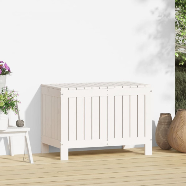 Caixa de arrumação jardim 76x42.5x54 cm pinho maciço branco M 3