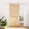 Puerta corredera con herrajes madera maciza de pino 95x210 cm 1
