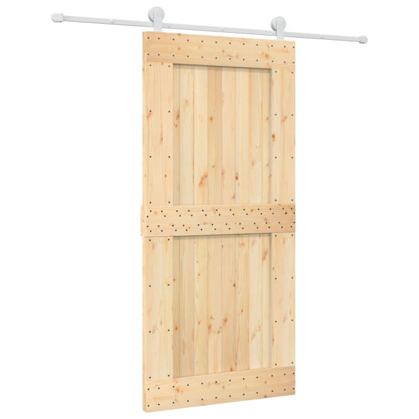Puerta corredera con herrajes madera maciza de pino 95x210 cm M 2