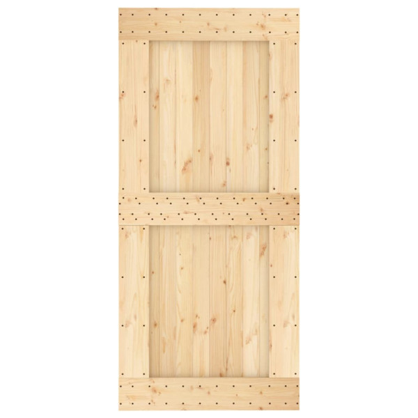 Puerta corredera con herrajes madera maciza de pino 95x210 cm M 4