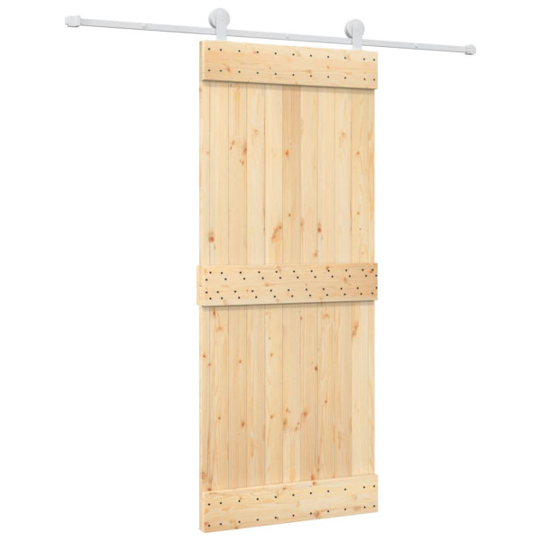 Puerta corredera con herrajes madera maciza de pino 85x210 cm M 2