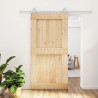 Puerta corredera con herrajes madera maciza de pino 100x210 cm 1