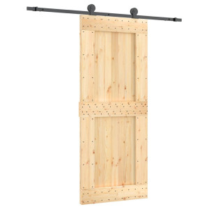 Puerta corredera con herrajes madera maciza de pino 85x210 cm H