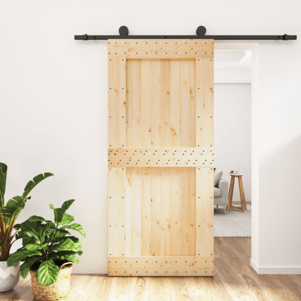 Puerta corredera con herrajes madera maciza de pino 95x210 cm M 3