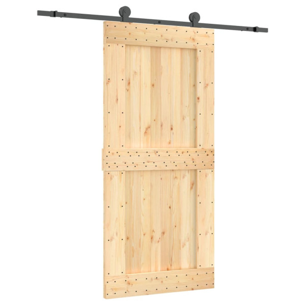 Puerta corredera con herrajes madera maciza de pino 95x210 cm M 2