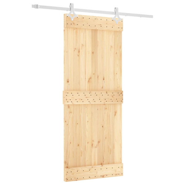 Puerta corredera con herrajes madera maciza de pino 85x210 cm M 2