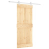 Puerta corredera con herrajes madera maciza de pino 85x210 cm 2