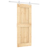 Puerta corredera con herrajes madera maciza de pino 80x210 cm 2