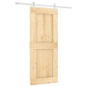 Puerta corredera con herrajes madera maciza de pino 85x210 cm 2