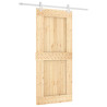 Puerta corredera con herrajes madera maciza de pino 90x210 cm 2