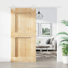 Puerta corredera con herrajes madera maciza de pino 95x210 cm 1
