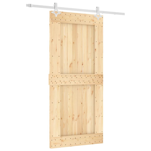 Puerta corredera con herrajes madera maciza de pino 95x210 cm M 2