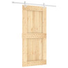Puerta corredera con herrajes madera maciza de pino 95x210 cm 2