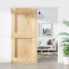 Puerta corredera con herrajes madera maciza de pino 100x210 cm 1