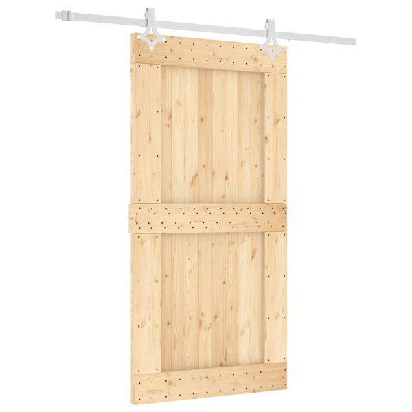 Puerta corredera con herrajes madera maciza de pino 100x210 cm M 2
