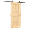 Puerta corredera con herrajes madera maciza de pino 90x210 cm 2