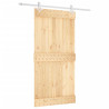 Puerta corredera con herrajes madera maciza de pino 100x210 cm 2