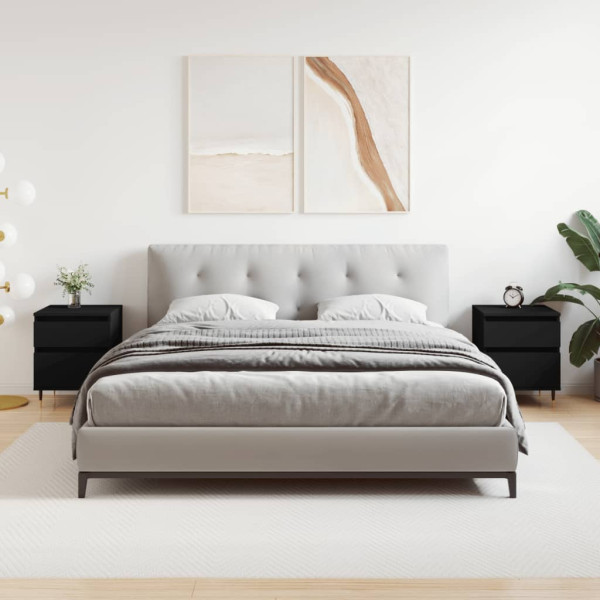 Mesitas de noche 2 uds madera de ingeniería negro 40x35x50 cm D