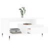 Mesa de centro madera contrachapada blanca 90x49x45 cm 4