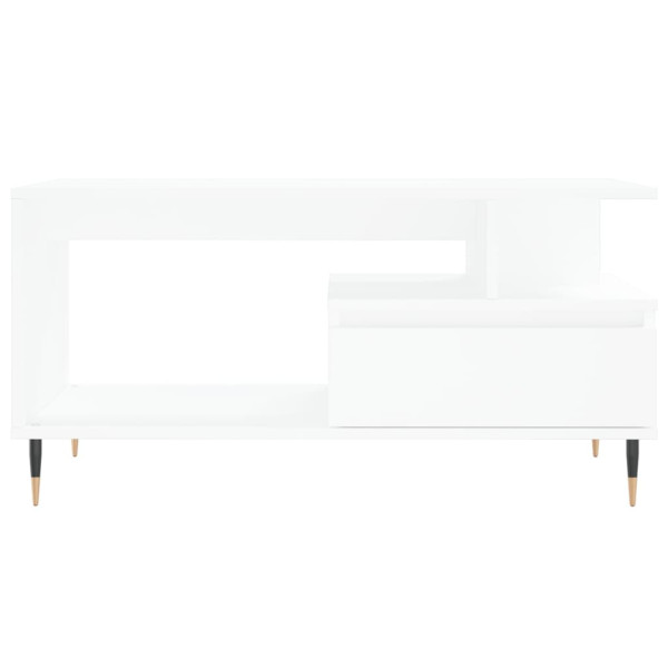 Mesa de centro madera contrachapada blanca 90x49x45 cm M 5