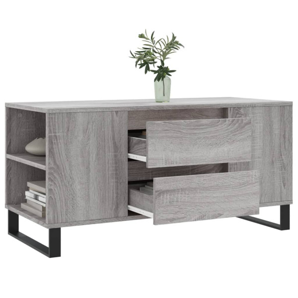 Mesa de centro madera de ingeniería gris Sonoma 102x44.5x50 cm M 4