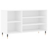 Mueble zapatero madera contrachapada blanco brillo 102x36x60 cm 2