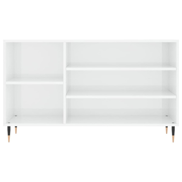 Mueble zapatero madera contrachapada blanco brillo 102x36x60 cm M 4