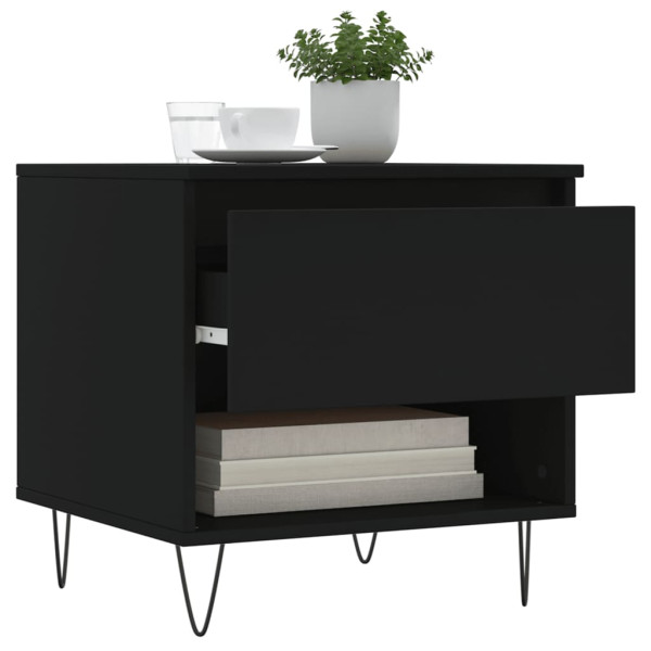 Mesas de centro 2 pcs 50x46x50 cm derivados de madeira preto M 4