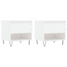 Mesas de centro 2pcs 50x46x50cm deriv. madeira branco brilhante 2