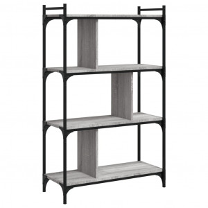Librería 4 estantes madera ingeniería gris Sonoma 76x32x123 cm H