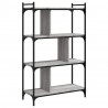 Librería 4 estantes madera ingeniería gris Sonoma 76x32x123 cm 2