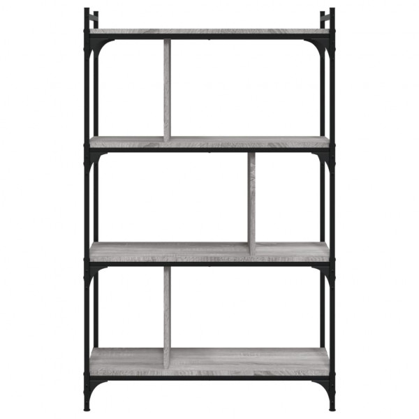 Librería 4 estantes madera ingeniería gris Sonoma 76x32x123 cm M 4