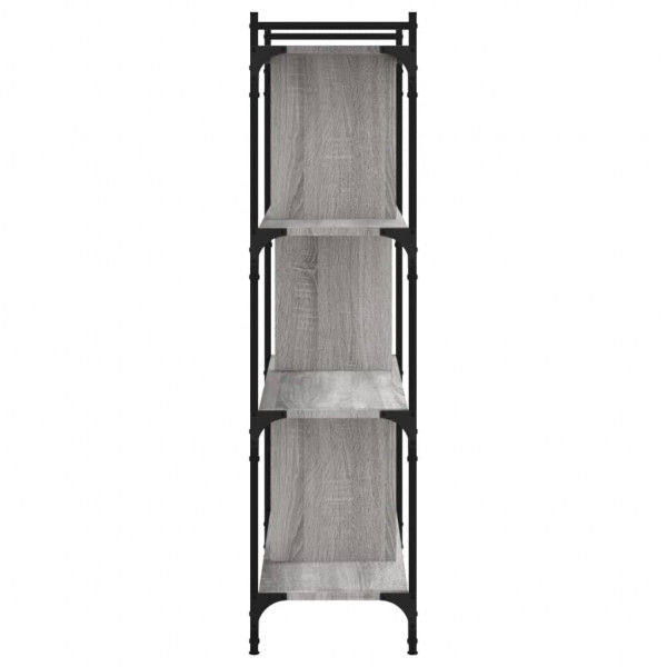Librería 4 estantes madera ingeniería gris Sonoma 76x32x123 cm M 5