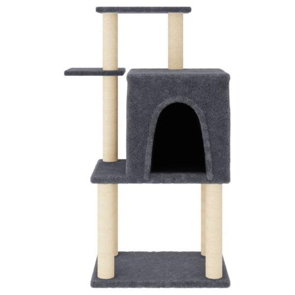 Árvore p/ gatos c/ postes arranhadores sisal 97 cm cinza-escuro M 3