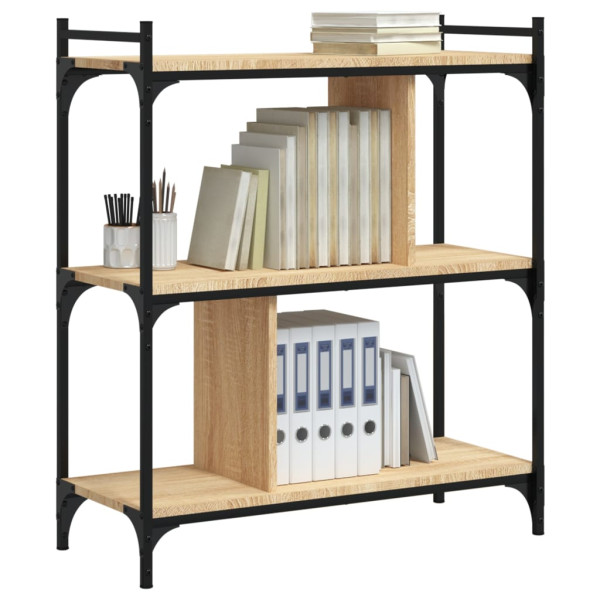 Librería 3 estantes madera ingeniería roble Sonoma 76x32x88 cm M 3