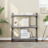 Librería 3 estantes madera ingeniería gris Sonoma 76x32x88 cm 1