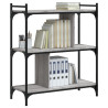 Librería 3 estantes madera ingeniería gris Sonoma 76x32x88 cm 3