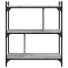 Librería 3 estantes madera ingeniería gris Sonoma 76x32x88 cm 4