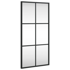 Espejo de pared rectangular de hierro negro 30x60 cm H