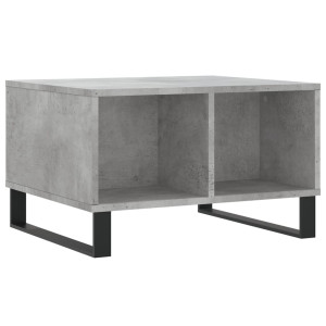 Mesa de centro madera contrachapada gris hormigón 60x50x36.5 cm H