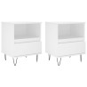 Mesas de cabeceira 2pcs 40x35x50 cm derivados de madeira branco 2
