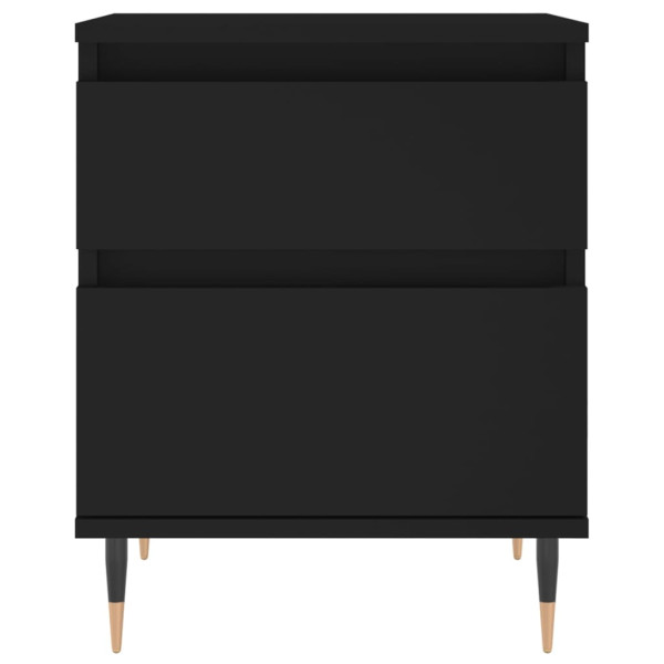 Mesita de noche madera contrachapada negro 40x35x50 cm M 5