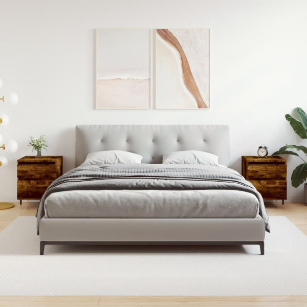 Mesitas noche 2 uds madera ingeniería roble ahumado 40x35x50 cm D