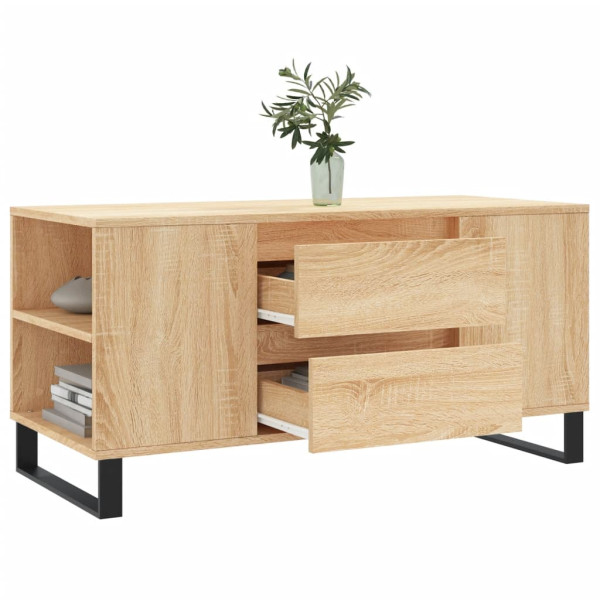 Mesa de centro madera de ingeniería roble Sonoma 102x44.5x50 cm M 4