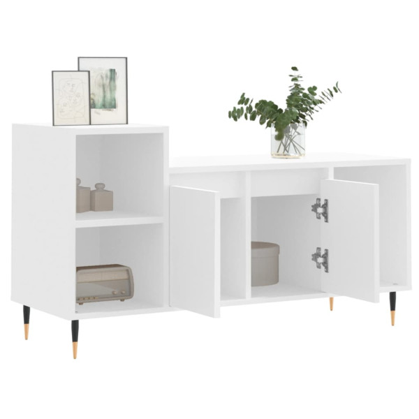 Mueble para TV madera contrachapada blanco 100x35x55 cm M 4