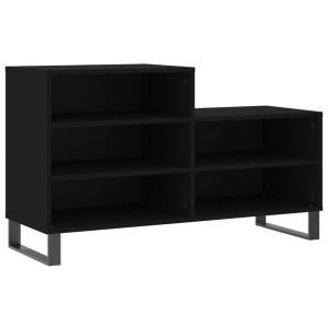 Mueble zapatero madera contrachapada negro 102x36x60 cm H
