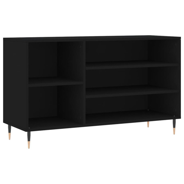 Mueble zapatero madera contrachapada negro 102x36x60 cm M 2