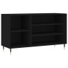 Mueble zapatero madera contrachapada negro 102x36x60 cm 2