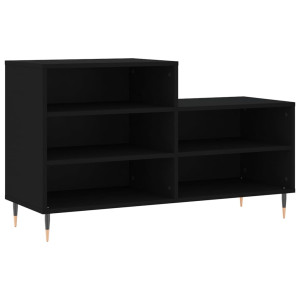 Mueble zapatero madera contrachapada negro 102x36x60 cm H