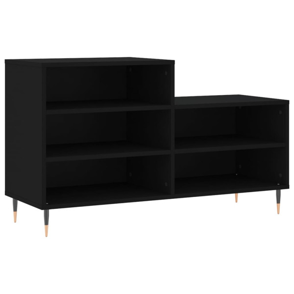 Mueble zapatero madera contrachapada negro 102x36x60 cm M 2